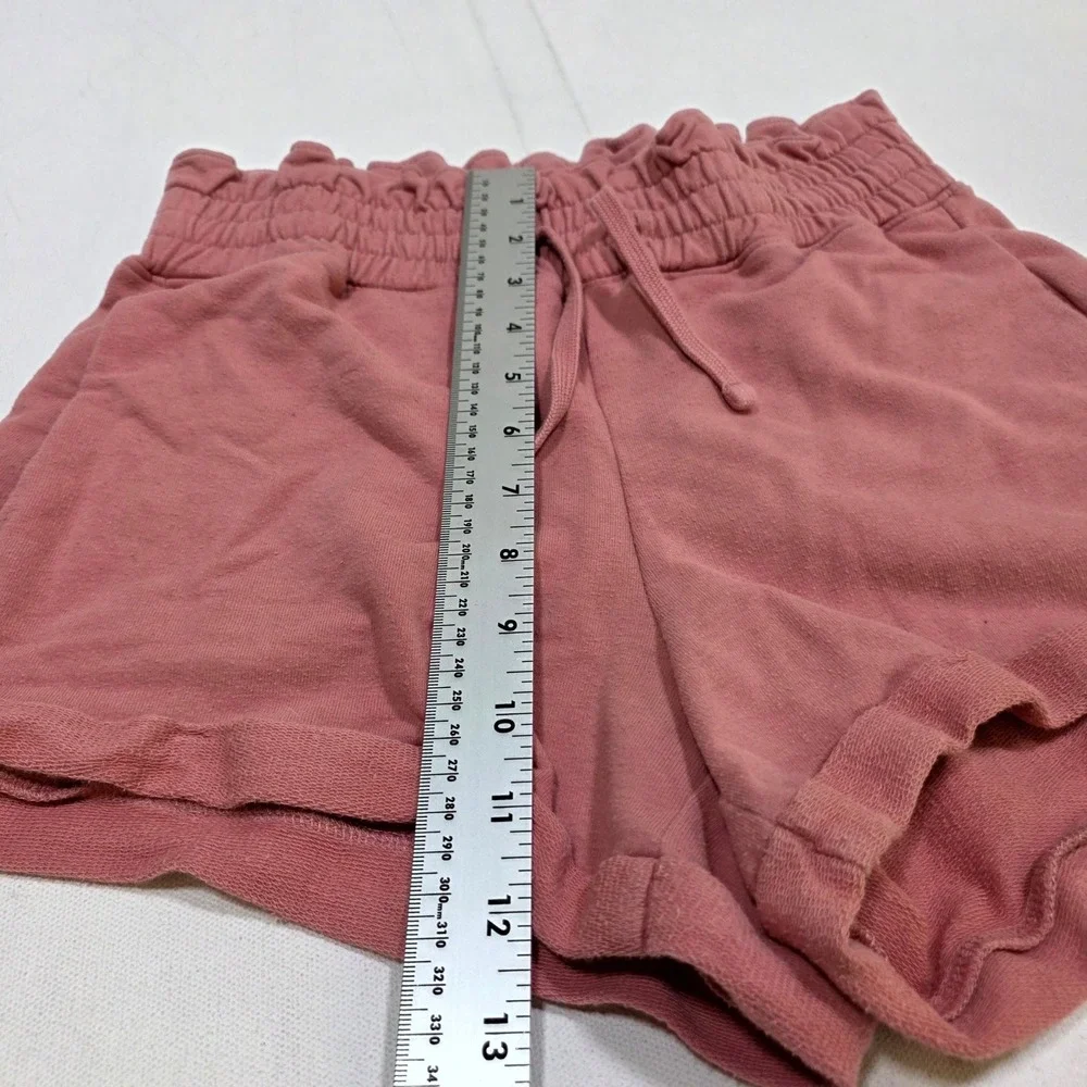 Hollister Sweat Shorts Womens XS Pink High Rise Paperbag Waist Lounge Gym Casual